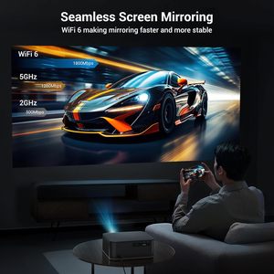 <span class=keywords><strong>Happrun</strong></span> 4K Rạp Hát Tại Nhà Chiếu Với Tự Động Lấy Nét Ống Kính Wifi 6 Và Cho Bluetooth 5.2 300 ''Movie Chiếu Cho Nhà Sử Dụng U.S. Cắm - Product Image 2