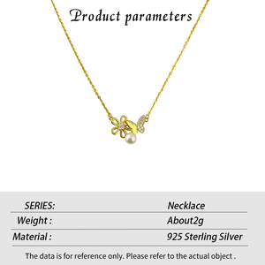 Collier pendentif papillon en perle d'eau douce de qualité supérieure RUNQI, argent sterling S925, style classique, cadeau de mariage ou de fiançailles - Product Image 6