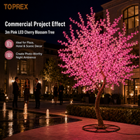 Lampe LED décorative d'extérieur TOPREX de qualité professionnelle, en forme d'arbre cerisier, H3m, couleur rose, résistante aux intempéries, pour projets emblématiques