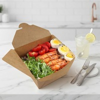 Boîte de rangement jetable à deux compartiments, emballage à emporter, boîte en papier, contenants à emporter, boîtes à lunch en kraft, boîtes à repas