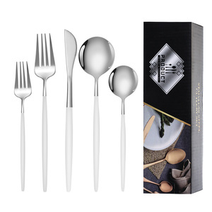 Stainless Steel Cutlery Set 30 Pieces Steak Knife <b>Dessert</b> Spoon Fork Mirror Polish Party Use - Product Image 3