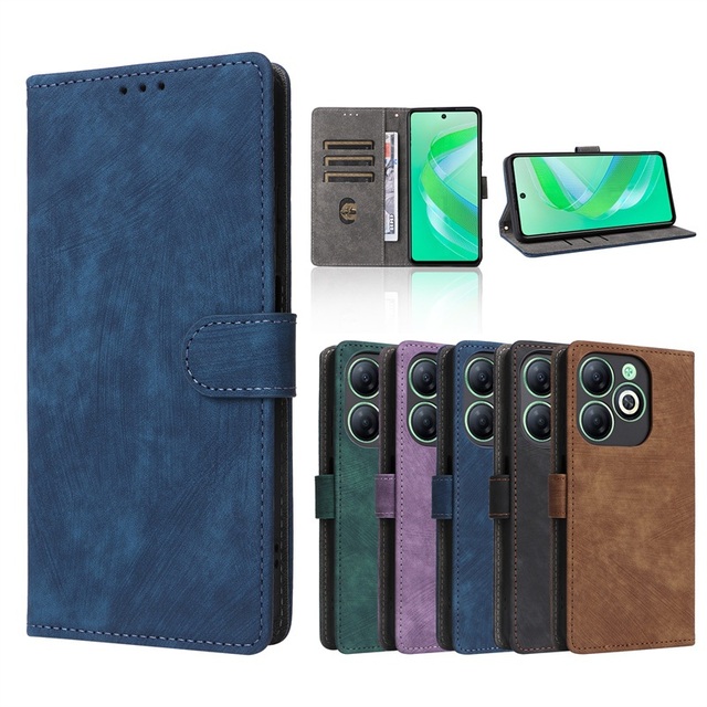 For Infinix Smart 8 / Smart 8 HD RFID Protection Wallet Leather Flip Card Slots Cover Phone Stand case