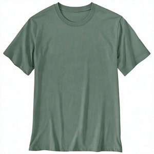 OEM Custom <b>Men's</b> <b>T</b>-<b>Shirt</b> Sage <b>Green</b> Solid Color Crewneck Short Sleeve Premium Cotton Blend Blank Tee <b>Shirt</b> - Product Image 2