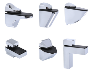 Cá miệng Glass kẹp Kệ khung gỗ Kệ phòng tắm có thể điều chỉnh Glass kẹp chủ Kệ hỗ trợ Clip - Product Image 5