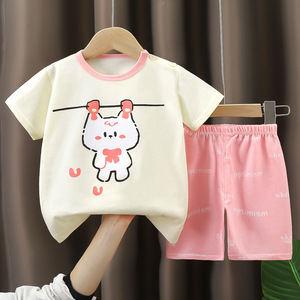 Pyjamas d'été pour bébés garçons et filles, 100% coton imprimé, vêtements de maison pour enfants, tissu en pur coton - Product Image 4