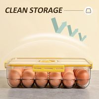 Porte-œufs pour réfrigérateur, boîte à œufs avec échelle de temps, support à œufs avec couvercle pour le rangement en cuisine, plateau empilable pour 24 œufs