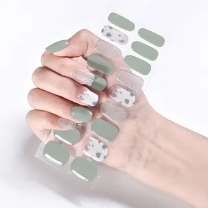 New Arrival Nils Art Stickers Easy Apply UV Lamp Nail Wraps Semi Cured Gel Nail Sticker