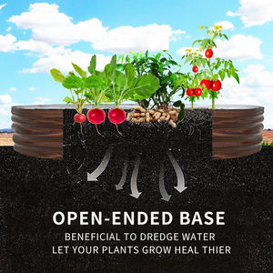 ชุดเตียงในสวนยกสูงทำจากโลหะชุบสังกะสีขนาดใหญ่กระถางต้นไม้กลางแจ้งทรงรีสำหรับทำสวนผักดอกไม้ในบ้าน - Product Image 6