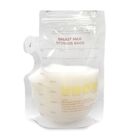 Emballage de sachets refermables en plastique transparent liquide pour aliments, logo personnalisé LT, petit format, pour la conservation du lait frais, du lait maternel, sachet debout