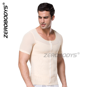 ZEROBODYS W089 180g Fajas Gynäkomastie Kompression snetz Reiß verschluss N Haken Body Shaper Kurzarmhemd für Herren - Product Image 3