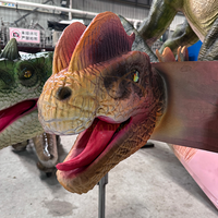 Tête de dinosaure simulée animatronique en métal pour centre commercial décoration de parc sportif d'aéroport public pour parc