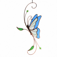 Attrape-soleil papillon en vitrail artisanal, décoration suspendue faite à la main, cadeau pour la maison, personnalisation disponible