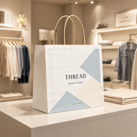 Sac de shopping en papier personnalisé pour boutique de détail, avec poignée en corde de papier, en papier d'art blanc de qualité supérieure, sac fourre-tout cadeau