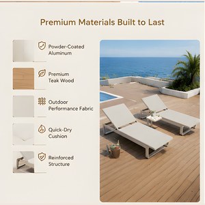 Muebles de exterior de lujo, tumbona de aluminio para playa, tumbona para <span class=keywords><strong>Hotel</strong></span>, Patio, piscina, tumbona, muebles de restaurante, tumbonas de Metal - Product Image 3