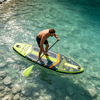 Pagaie gonflable vert citron pour SUP, rame haute performance vert acide avec technologie anti-torsion à rainure en U, rame flottante en 3 sections