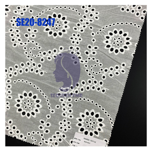 <strong>White</strong> Ivory Cotton <strong>Voile</strong> 9088 Eyelet Embroidery Lace for Girl's Summer Dress Skirt Textiles Garments Embroidery Fabric - Product Image 2