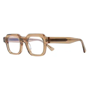 Nouvelle monture de lunettes en acétate carré épais rétro personnalisé fait à la main pour montures de lunettes optiques pour hommes
