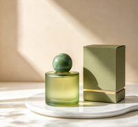 Flacon de parfum cylindrique en verre dépoli personnalisé de 30 ml, 50 ml, 100 ml, avec bouchon rond à clipser, flacon échantillon à vaporisation fine