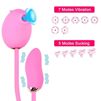 Luftdruck-Vibrator für Frauen Flexibler Tragbarer Klitoris-Sauger G-Punkt-Massagegerät Duale Stimulation Vibro-Ei Paar-Sexspielzeug