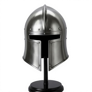 Réplique de casque grec antique en métal fait main SOLO NAUTICALS, motif géométrique, poli, décoration d'intérieur, objet de collection - Product Image 1
