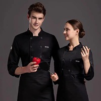Vêtements de chef professionnel pour hommes, vêtements de cuisine à manches longues, uniformes de travail pour la restauration, salopettes de serveur, tenues, manteaux