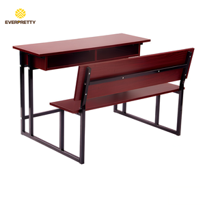 Set di Banchi e Sedie Ergonomici Doppi in Legno per Aule Scolastiche Moderne, Produzione OEM Everpretty - Product Image 5