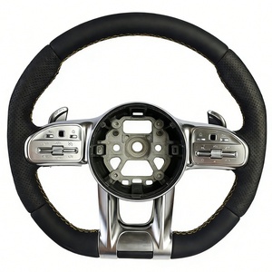 Volante <span class=keywords><strong>de</strong></span> Cuero con Costuras Amarillas para <span class=keywords><strong>Mercedes</strong></span> Benz AMG GLC W212 W221 W222 W205 C220 W907 - Product Image 6