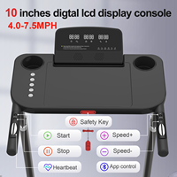 Tapis roulant électrique pliable pour la maison et le bureau avec écran LED, moteur 2,5 CV, inclinaison manuelle et main courante rétractable