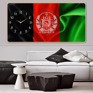 Orologio <span class=keywords><strong>da</strong></span> <span class=keywords><strong>Parete</strong></span> in Porcellana Cristallina con Motivo Bandiera dell'Afghanistan - Decorazione Artistica Personalizzata per la Casa - Product Image 6