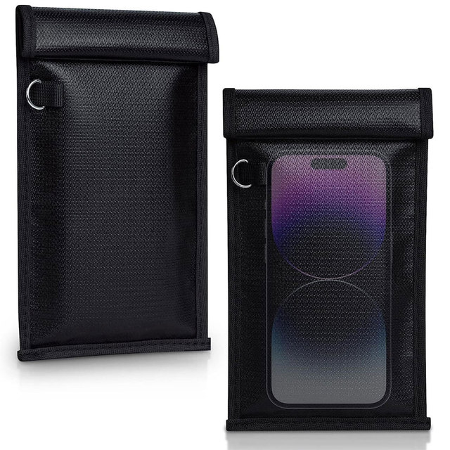 Signal Blocking Emf Faraday Pouch for Cell Phone & Car Key Radiation Protection Case Shield Bag with Secure Velcro Closure
