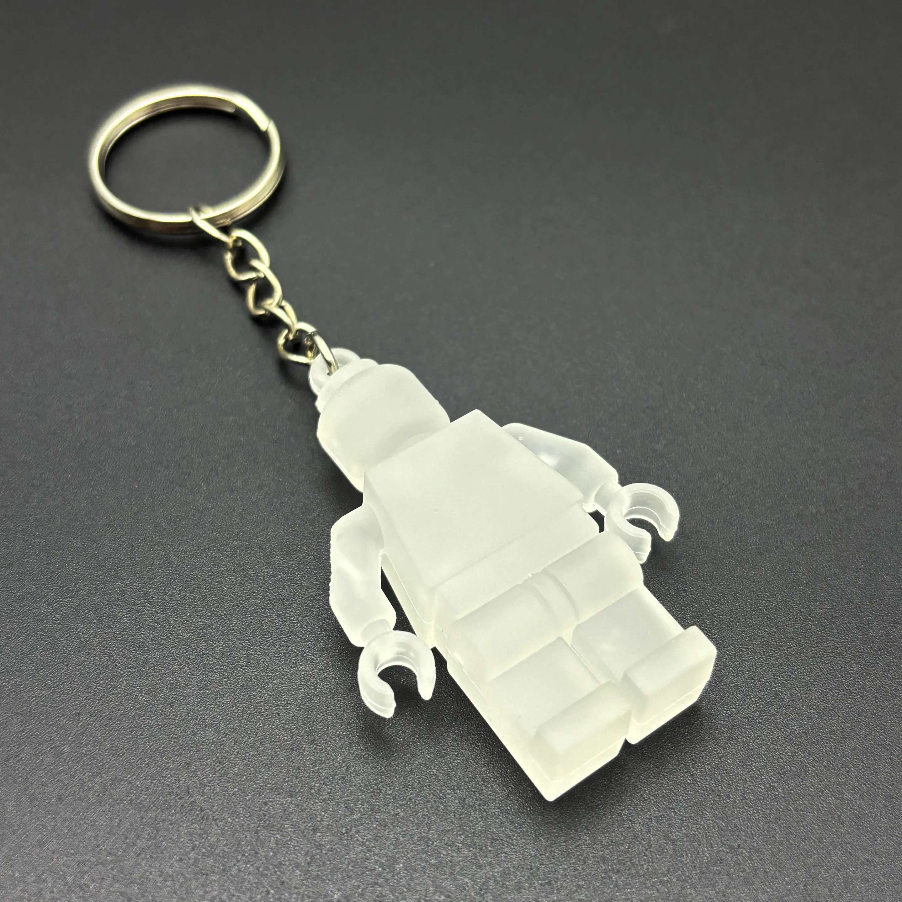 Ready To Ship Creative Building Block Toy Keychains Blank Solid Color Doll Keychain PVC Mini Character Robot Figure Key Chain