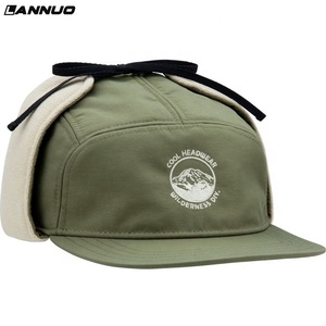 <strong>Winter</strong> 5 Panel Baseball Cap &amp; <strong>Earflap</strong> <strong>Hat</strong> 3D Embroidery 100% Cotton Unisex Performance Ski Travel Outdoor Sports Fishing - Product Image 2