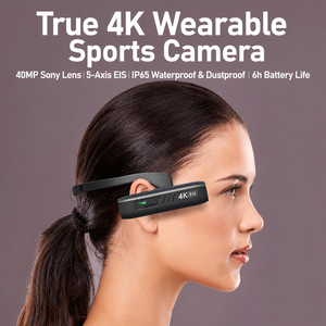กล้องติดศีรษะแบบสวมใส่ได้ ความละเอียด 4K พร้อม WiFi ในตัว มุมกว้าง 140 องศา กล้องมินิ POV แอคชั่น รองรับการถ่ายวิดีโอแบบ Multi Frame VlogCam มาตรฐานกันน้ำ IP66 พร้อมระบบกันสั่น EIS 2.0 - Product Image 5