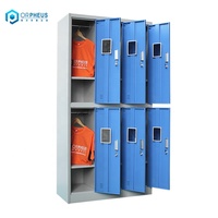 Casier métallique à 6 portes pour personnel, vestiaire, armoire métallique avec poignée