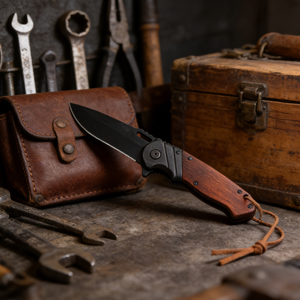 Coltello Tascabile Multifunzionale Pieghevole in Legno e Acciaio Inossidabile, Spedizione Gratuita negli USA, Regalo <span class=keywords><strong>per</strong></span> la Festa del Papà, Regalo <span class=keywords><strong>per</strong></span> lo Sposo - Product Image 4