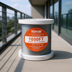 Cable de acero Vevor de 1/8 pulgadas 7x7 T316 inoxidable de 1000 pies para construcción - Product Image 2