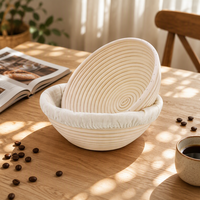 Superbe kit de levain pour panier de fermentation du pain 9 pouces, lot de 2 |   Revêtement antiadhésif sans éclats en matériau de jonc de mer réutilisable – Cadeau