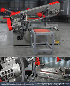 半自动液压金属切割带锯45 ° 角卧式钢锯床 - Product Image 5