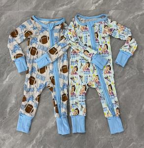 Ropa de bebé personalizada de manga larga con cremallera doble personalizada ropa de niños personalizada de bambú Zippy - Product Image 4