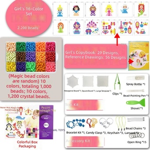 Kit de Manualidades con Cuentas Adhesivas al Agua - Cuentas Fusibles sin Calor, Juguetes Educativos de Rompecabezas para Niños - Product Image 6