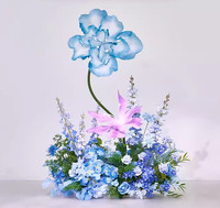 Décoration de vitrine en fer avec fleurs artificielles, fleurs artificielles artisanales pour magasins de vêtements, aménagement paysager, décorations de vacances, intérieur