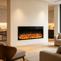 Cheminée électrique française encastrable de 32 pouces avec insert linéaire à flamme LED, chauffage 1500W, contrôle intelligent par application/télécommande pour salon domestique