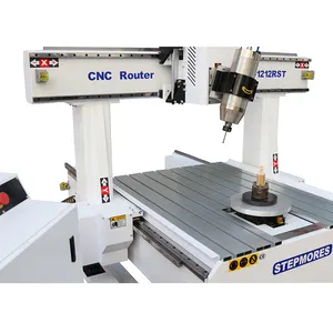 Wood Engraving Machines Wood Router 1212 5 Axis Cnc 3d Woodworking 5 Axis Cnc Router Machine With Swing Spindle Head