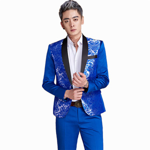 Abito di alta qualità <span class=keywords><strong>da</strong></span> uomo con colori stampati <span class=keywords><strong>da</strong></span> Studio, maestro di cerimonie, completo <span class=keywords><strong>da</strong></span> uomo con colletto <span class=keywords><strong>blu</strong></span> - Product Image 2