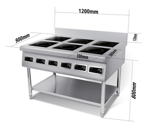 Équipement de cuisine commerciale de haute qualité, cuisinière à induction à 6 brûleurs à économie d'énergie 3500W/5000W pour utilisation en restaurant AM-TCD601 Comme - Product Image 4