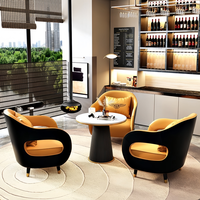 Ensemble de 4 fauteuils d'appoint personnalisables en cuir PU moderne pour projets commerciaux, idéal pour les négociations, les halls d'hôtel, les cafés et les réceptions.
