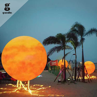 Grandes lumières de jardin d'extérieur imperméables, colorées, en forme de lune 3D, motif planète atmosphérique