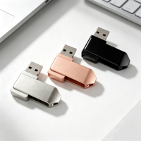 Nouvelle conception 2026 – Clé USB pivotante en métal de petite taille 2.0 8 Go 16 Go 32 Go – Clé USB personnalisable avec logo – Vente en gros de clés USB