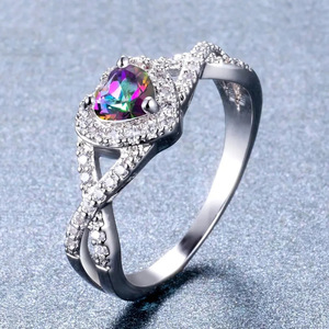 Anello a Cuore Intrecciato per Donne, Elegante Design a Croce, Accessorio Romantico per Dito - Product Image 2