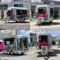 Camion de restauration mobile Wetruth avec équipement de cuisine complet, chariot de restaurant en acier inoxydable personnalisé pour les événements et la rue